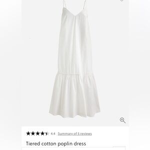 J crew tiered poplin white dress size XL
